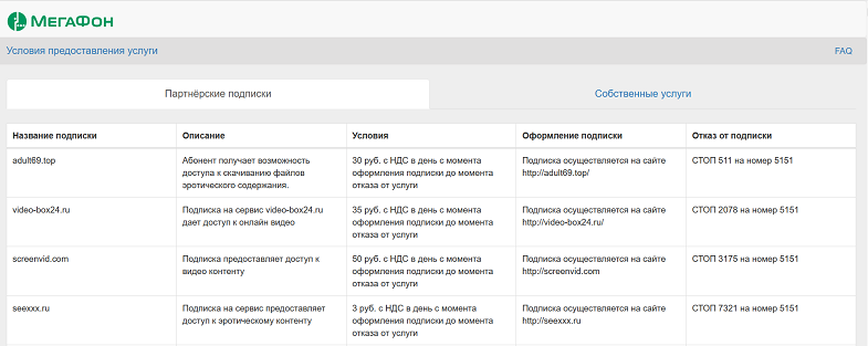 Портал МегаФон "Мой контент"